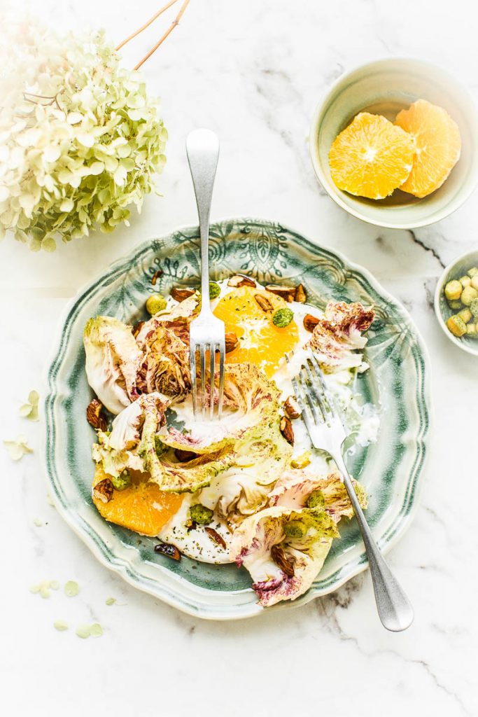 Salade radicchio orange et Mozzarella - Magali ANCENAY Photographe Culinaire