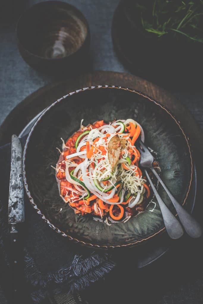 Spaghetti de légumes bolognaise version Végan - Magali ANCENAY Photographe Culinaire