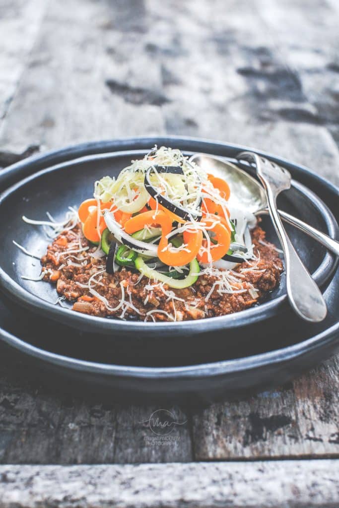 Spaghetti de légumes bolognaise version protéinée - Magali ANCENAY Photographe Culinaire