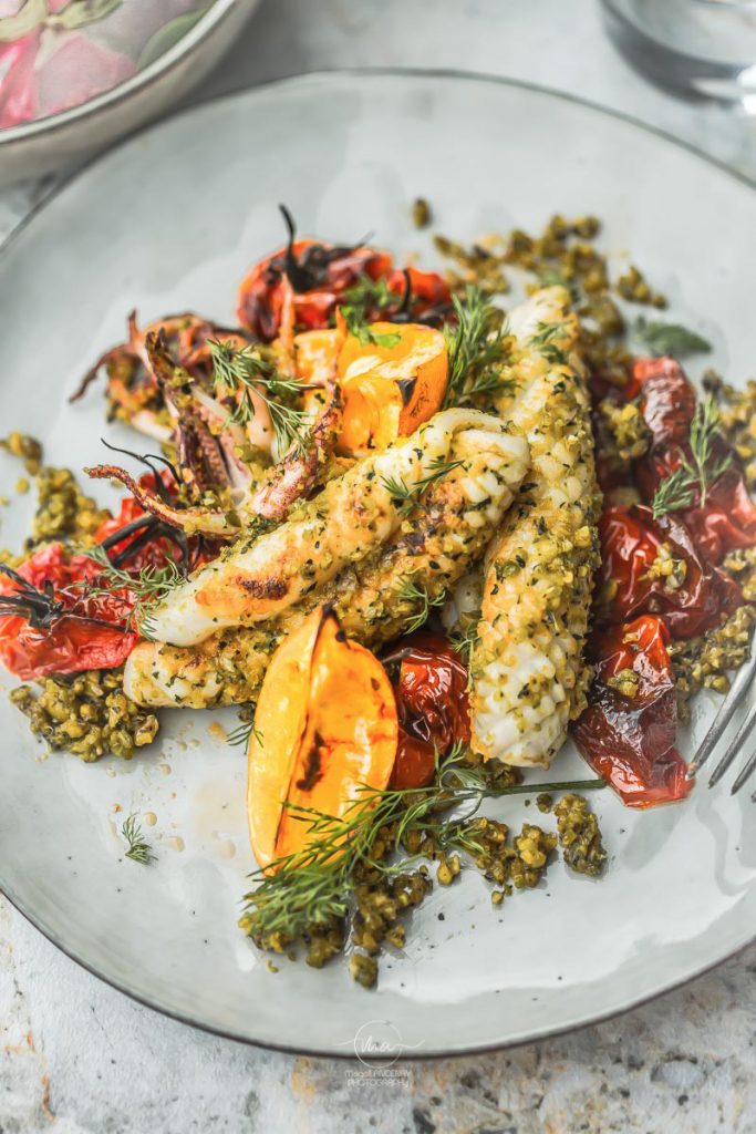 Salade de calamars grillés - Magali ANCENAY PHOTOGRAPHE Culinaire