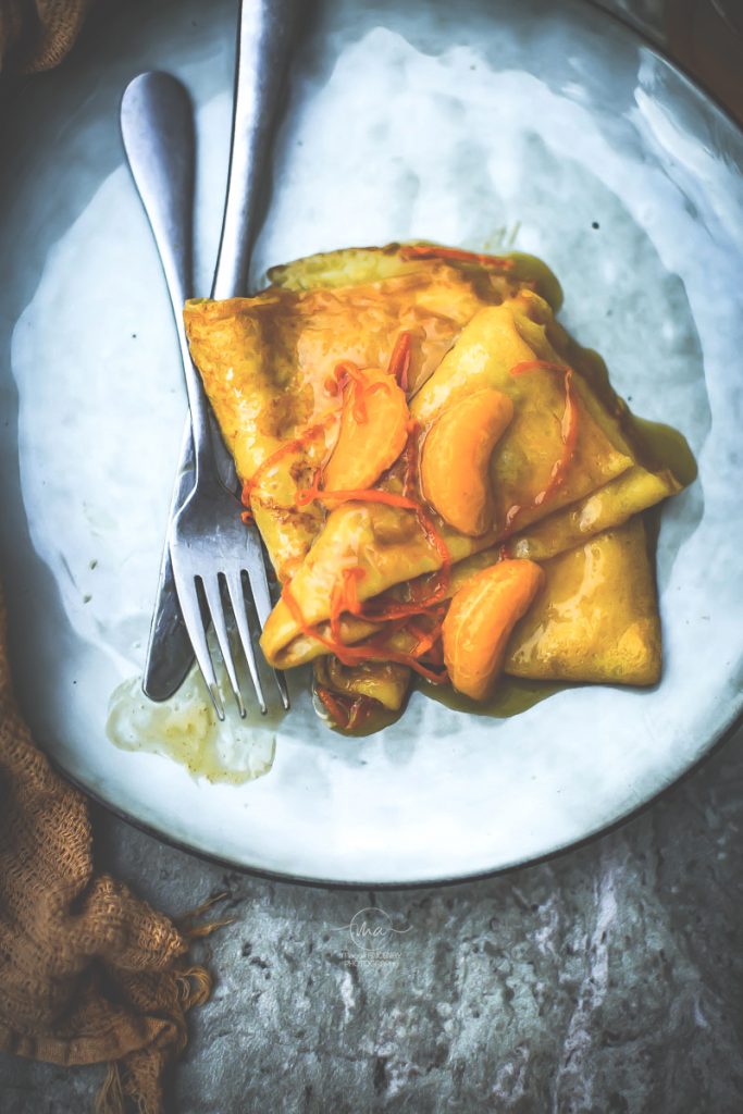Crêpes flambées clémentine - Magali ANCENAY Photographe Culinaire