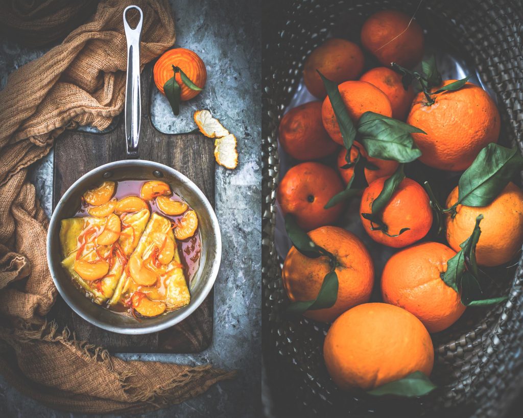 Crêpes flambées clémentine - Magali ANCENAY Photographe Culinaire